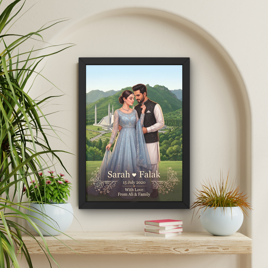 Faisal Mosque Custom Wedding Couple Frames