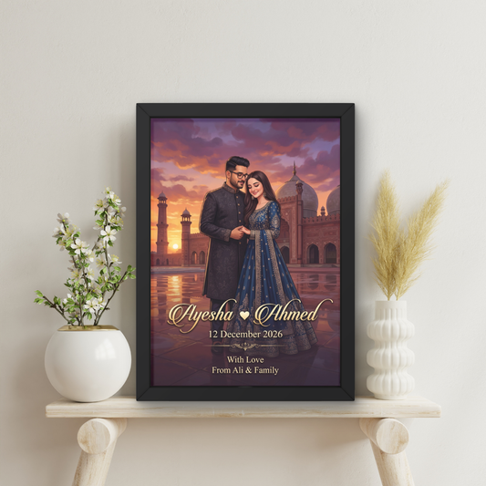 Badshahi Mosque Custom Wedding Couple Frames