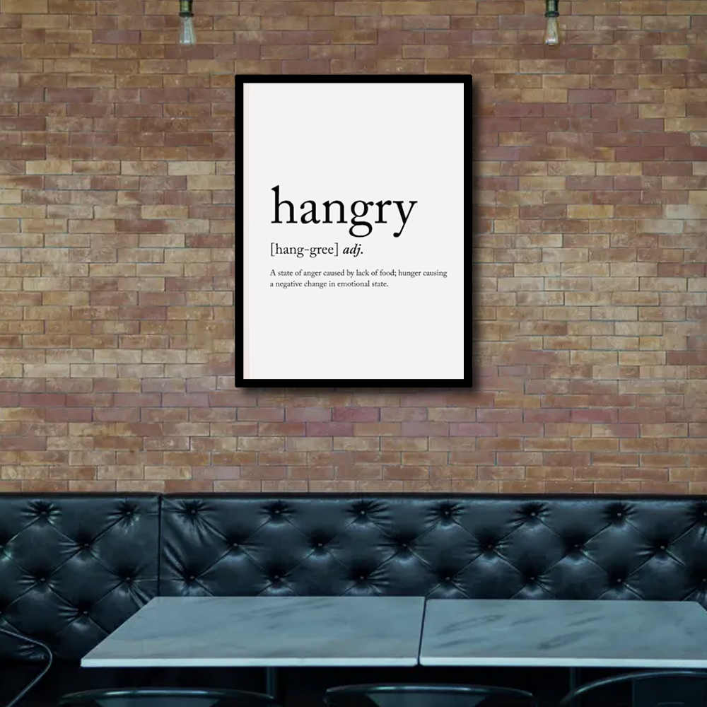 "Hangry Definition" Canvas Frames Wall Art