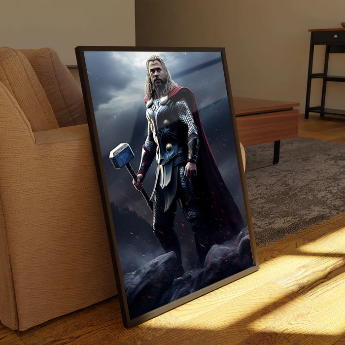 Avenger Thor With A Hammer Canvas Frames Wall Art