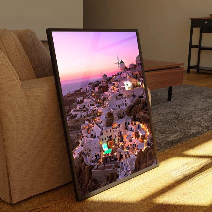 Purple Nights In Santorini Greece Wall Art