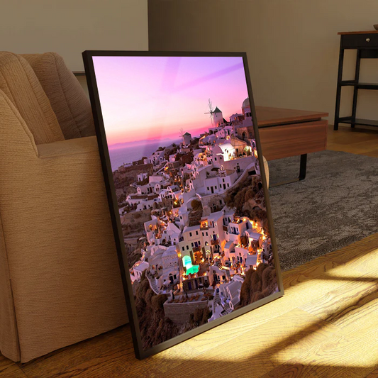 Purple Nights In Santorini Greece Wall Art