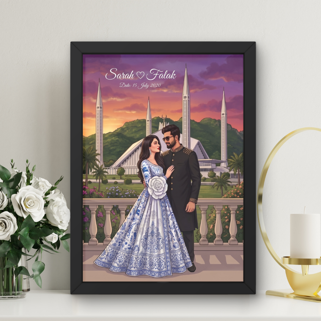 Faisal Mosque Custom Wedding Couple Frames