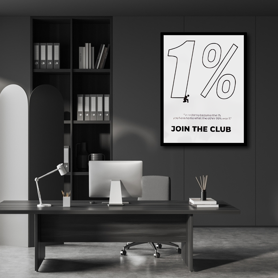 1 Percent Drop Dark Icon Canvas Frames Wall Art.