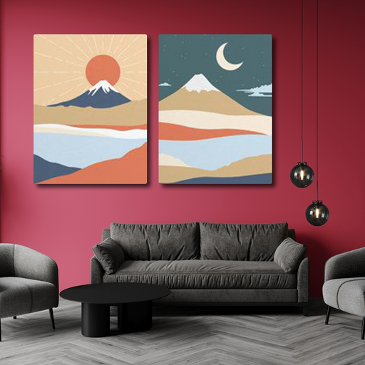 Set of 2 Mountain Landscape
