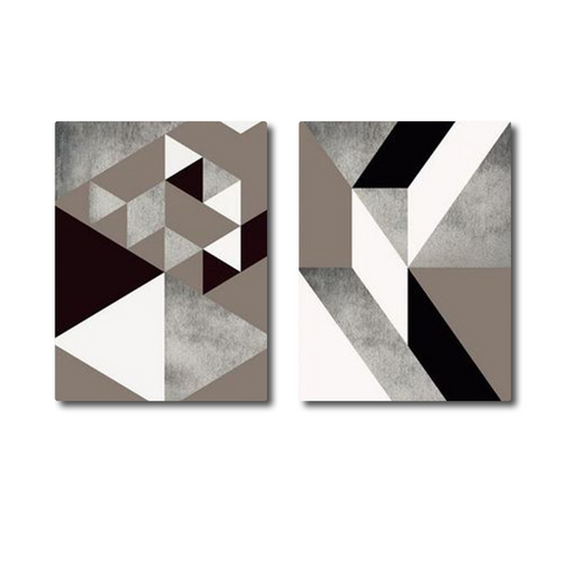 Set of 2 Abstract Geometric Canvas