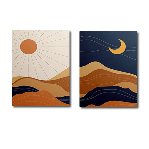 Set of 2 Abstract Day and Night