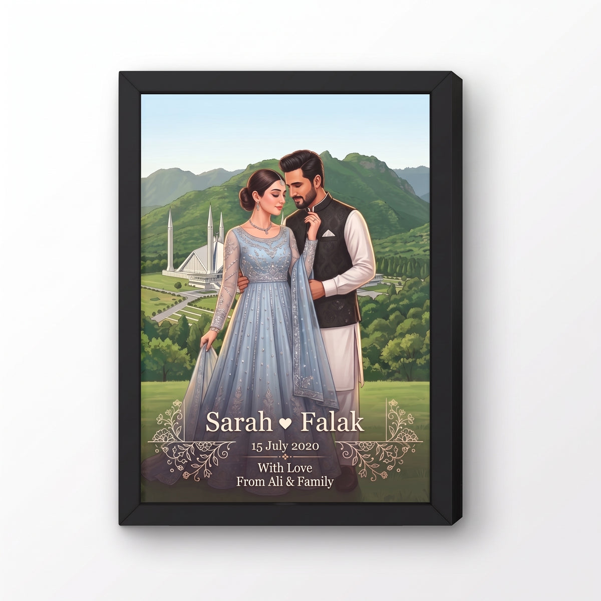 Faisal Mosque Custom Wedding Couple Frames