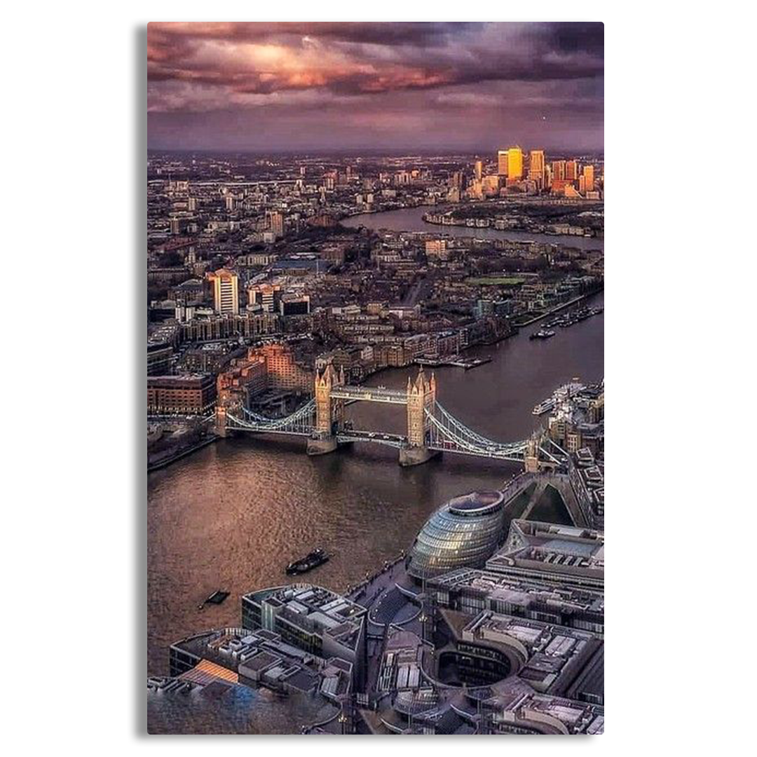 London Rooftop View At Sunset Canvas Frames Wall Art
