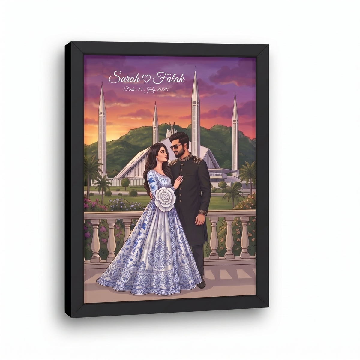 Faisal Mosque Custom Wedding Couple Frames