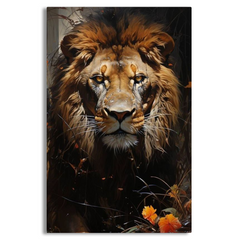 The Lion's Piercing Gaze Canvas Frame | Wall Art