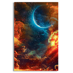 Blue Moon Red Sky Canvas Frames Wall Art