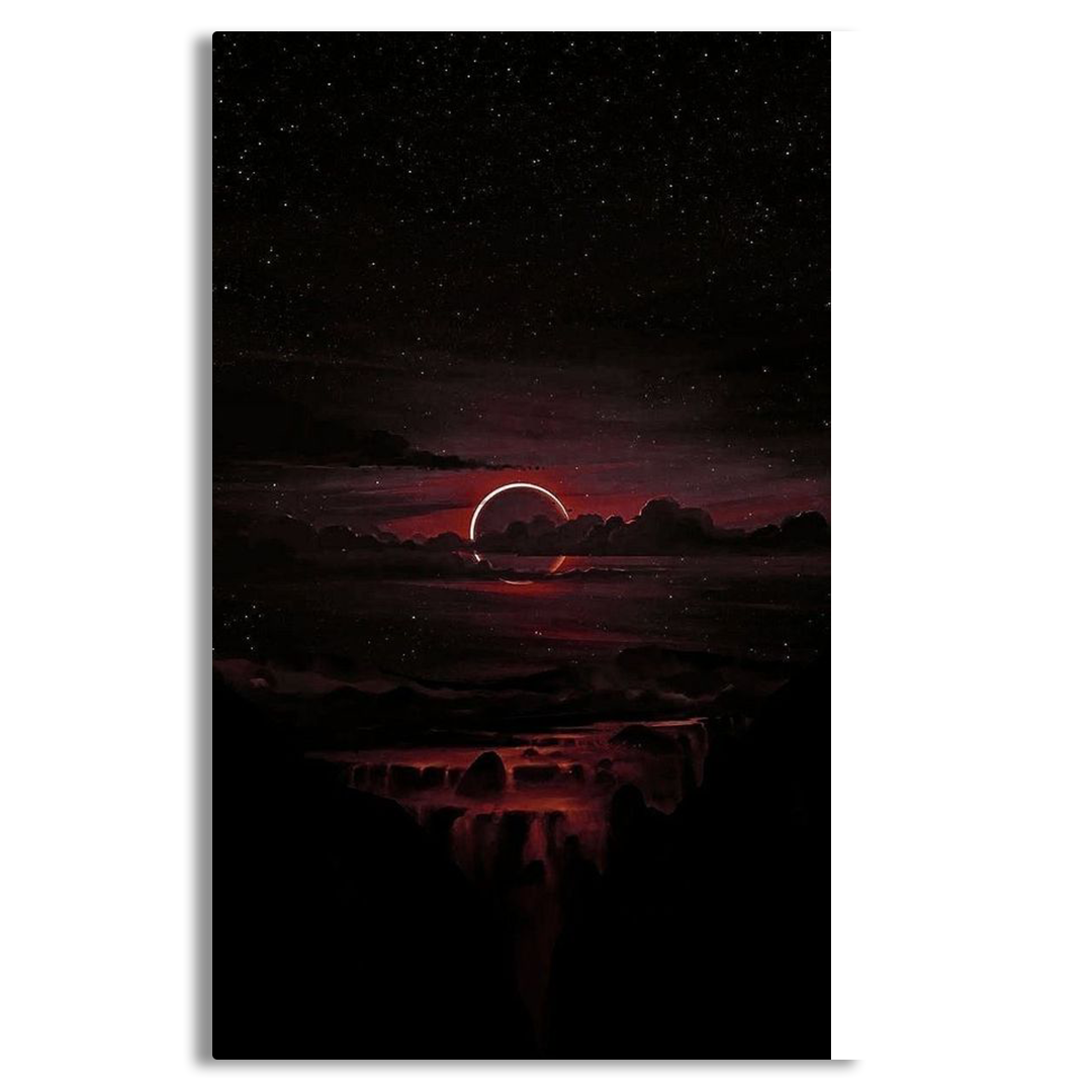 The Red Moon (Mountains) Canvas Frames Wall Art