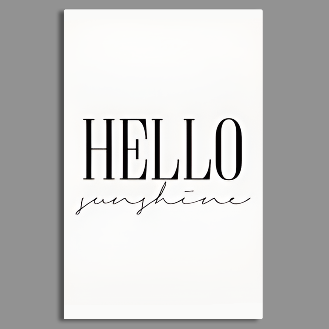 Hello Sunshine Typography Canvas Frames Wall Art