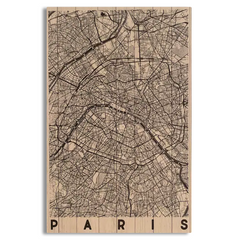 PARIS FRANCE CITY MAP Canvas Frames Wall Art