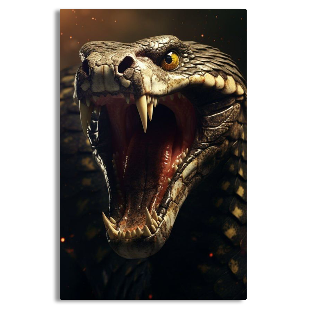 A Cobra with an open mouth Canvas Frames Wall Art