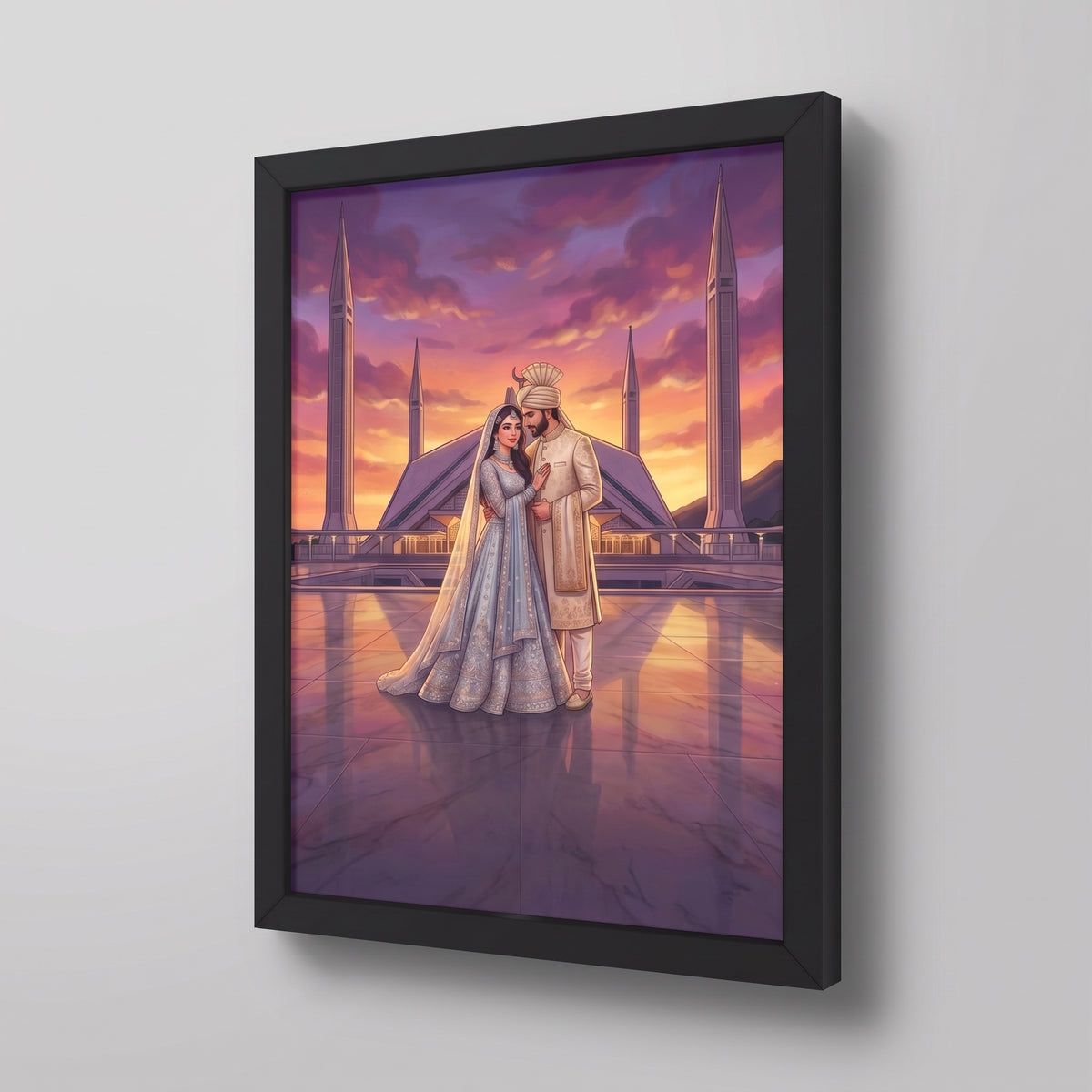 Faisal Mosque Custom Wedding Couple Frames