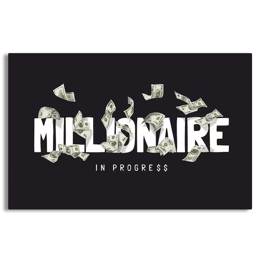 MILLIONAIRE Keys to Success Canvas Frames Wall Art