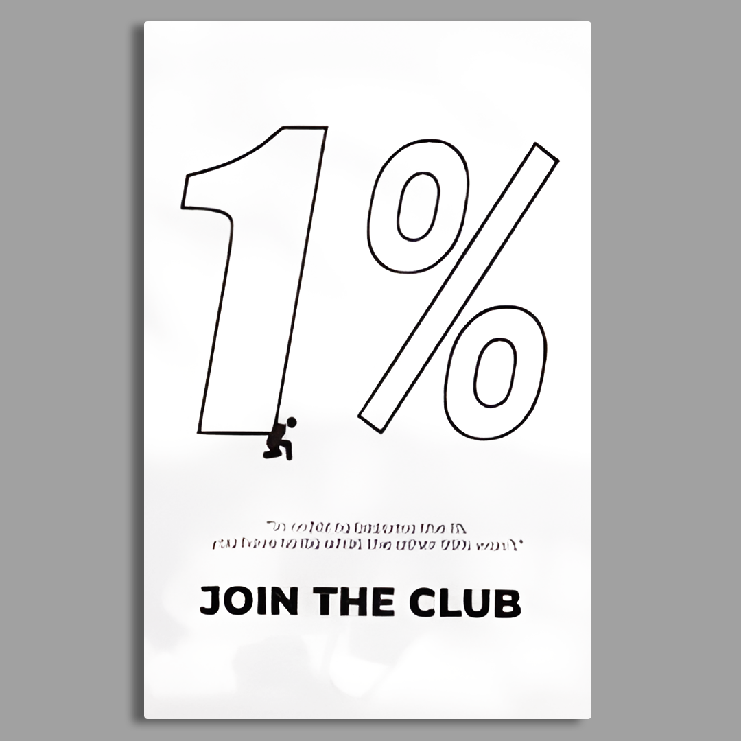 1 Percent Drop Dark Icon Canvas Frames Wall Art.