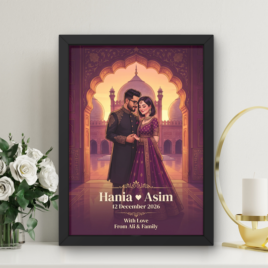 Badshahi Mosque Custom Wedding Couple Frames