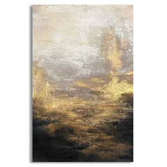 Abstract Golden Sunrise Canvas Wall Art