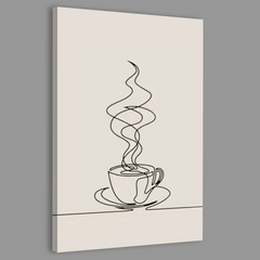 Beautiful coffee Cup Lines Canvas Frames Wall Art