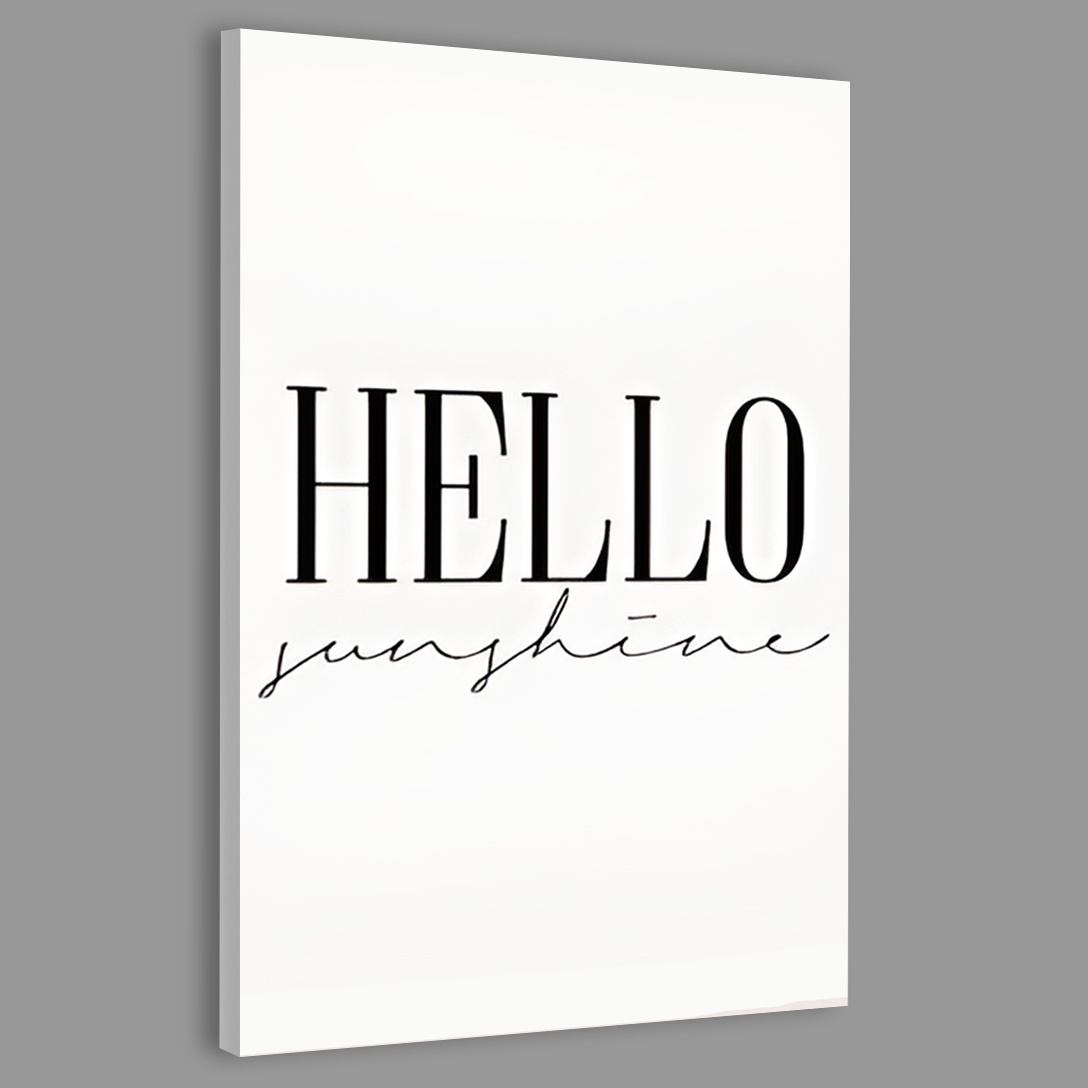 Hello Sunshine Typography Canvas Frames Wall Art