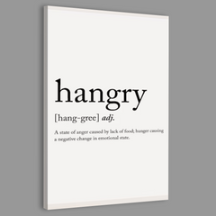 "Hangry Definition" Canvas Frames Wall Art