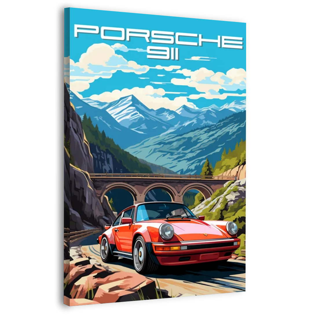 Porsche Supercar 1980s Canvas Frames Wall Art