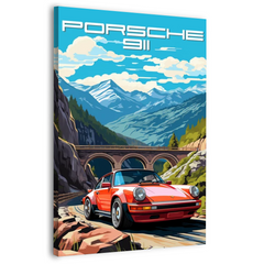 Porsche Supercar 1980s Canvas Frames Wall Art