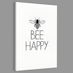 Bee Happy Inspirational Quote Canvas Frames Wall Art