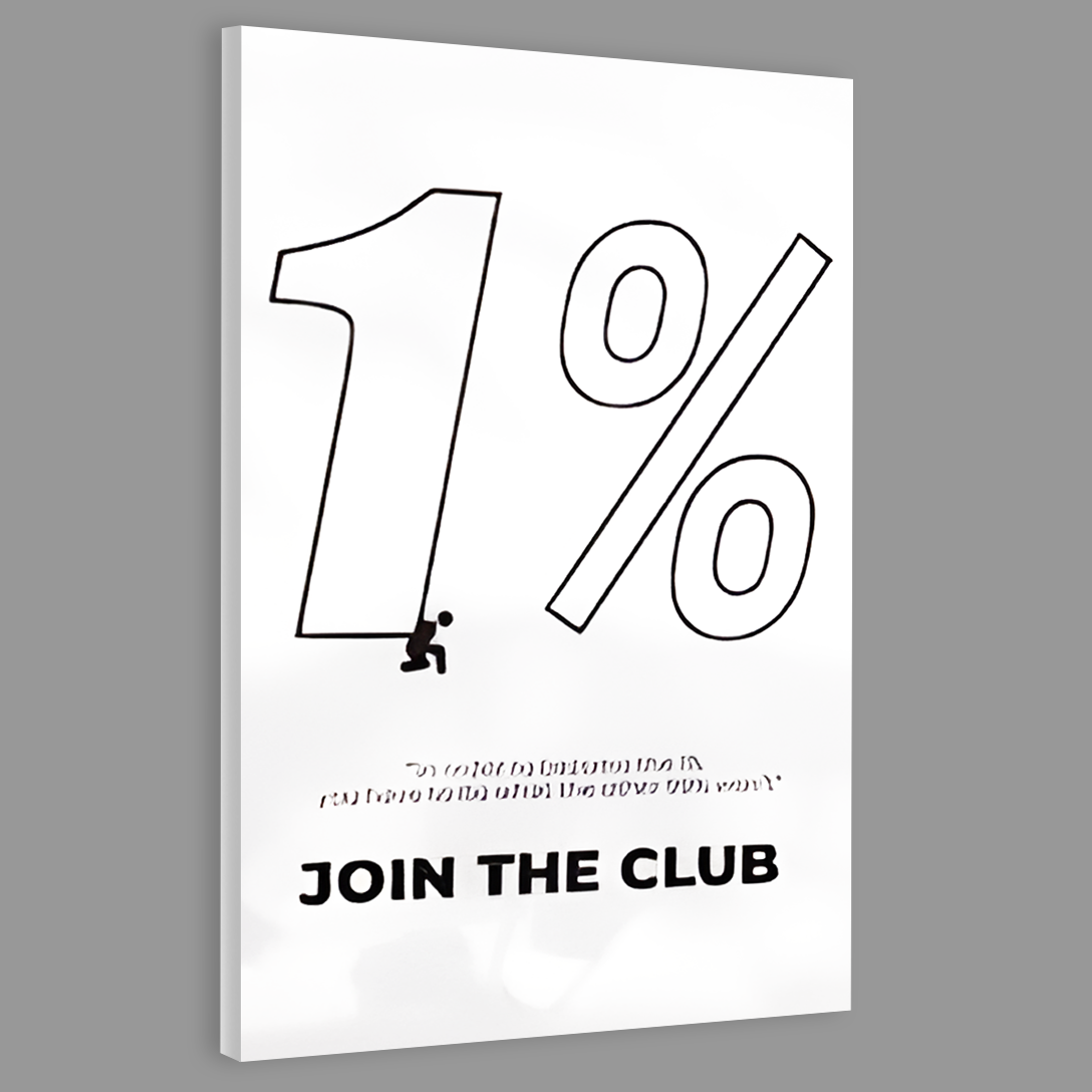 1 Percent Drop Dark Icon Canvas Frames Wall Art.