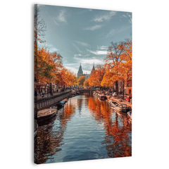 Autumn in Amsterdam Canvas Frames Wall Art