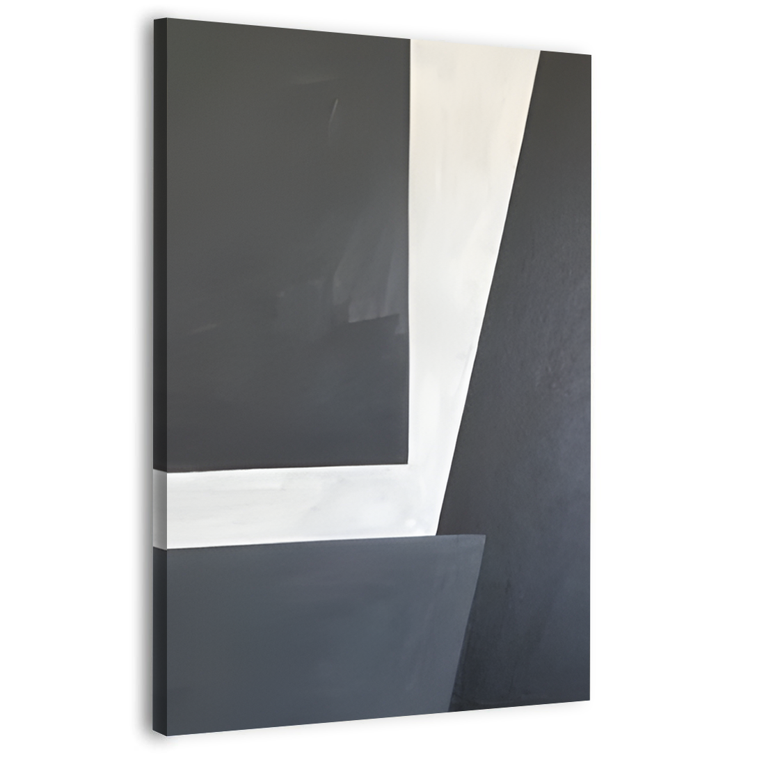 Sophisticated Abstract Black and White Canvas Wall Art