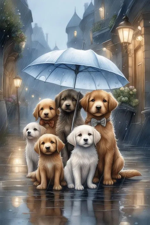Vintage Pets Custom (6 Panel) Wall Art