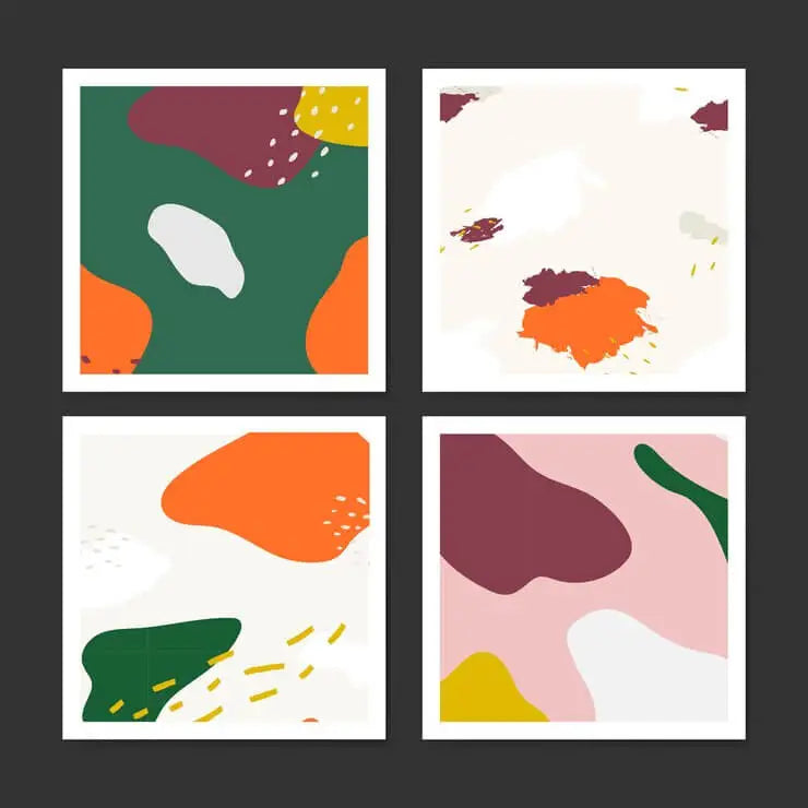 Abstract Colorful Memphis Design (4Panel) Wall Art