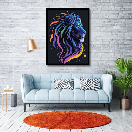Poly Lion Roar Canvas Frames