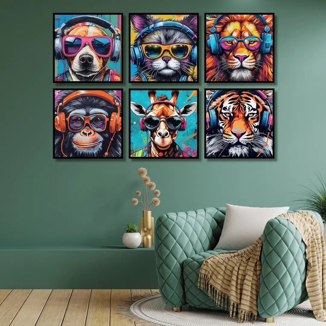 Animal Gaming Poster (6Panel) Wall Art