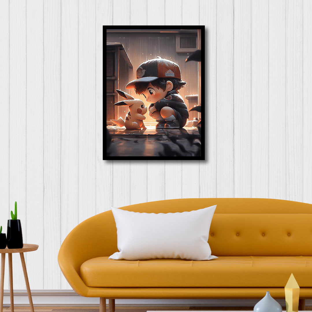 Ash and Pikachu Canvas Frames | Wall Art