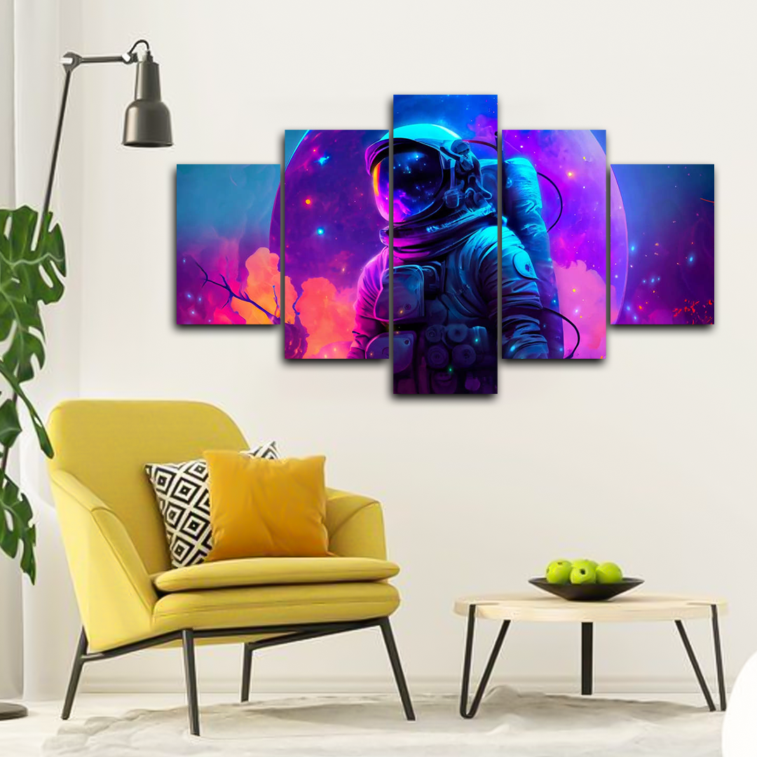 Astronaut Milky Way Canvas Frames (5panel) | Wall Art