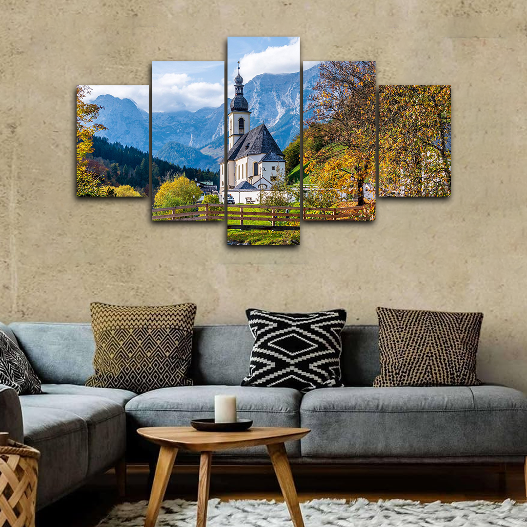 Beautiful Parish Church Canvas Frames (5panel) | Wall Art