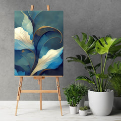 Blue flower abstract Canvas | Handmade Painting | Wall Art