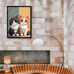 Cute Animal Anime Cat Canvas Frame | Wall Art