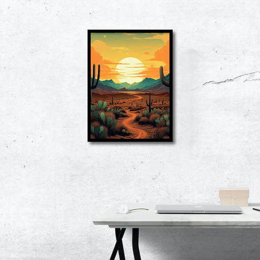 Desert Sun set Scenery Wall Art