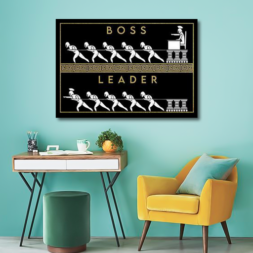 Boss vs. Leader Motivational Canvas Frames