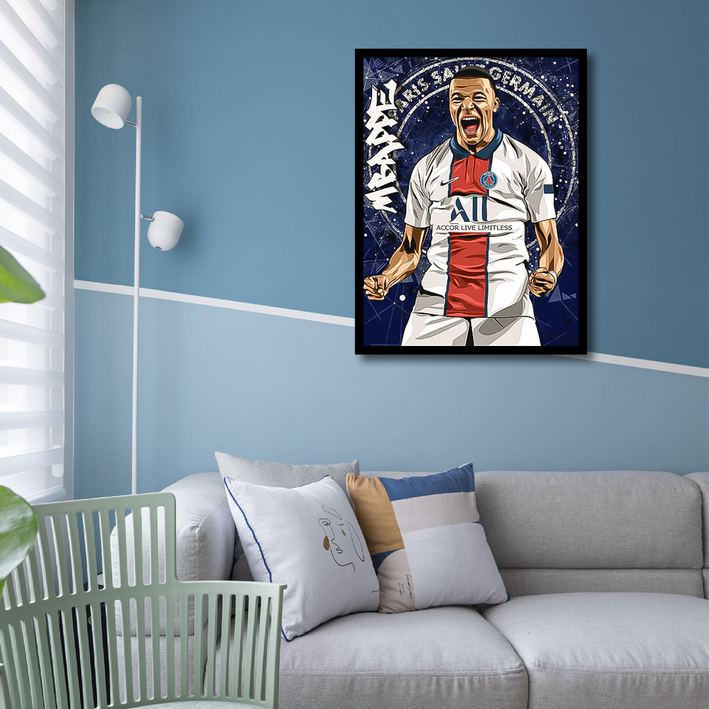 Football Star Kylian Mbappe Wall Art