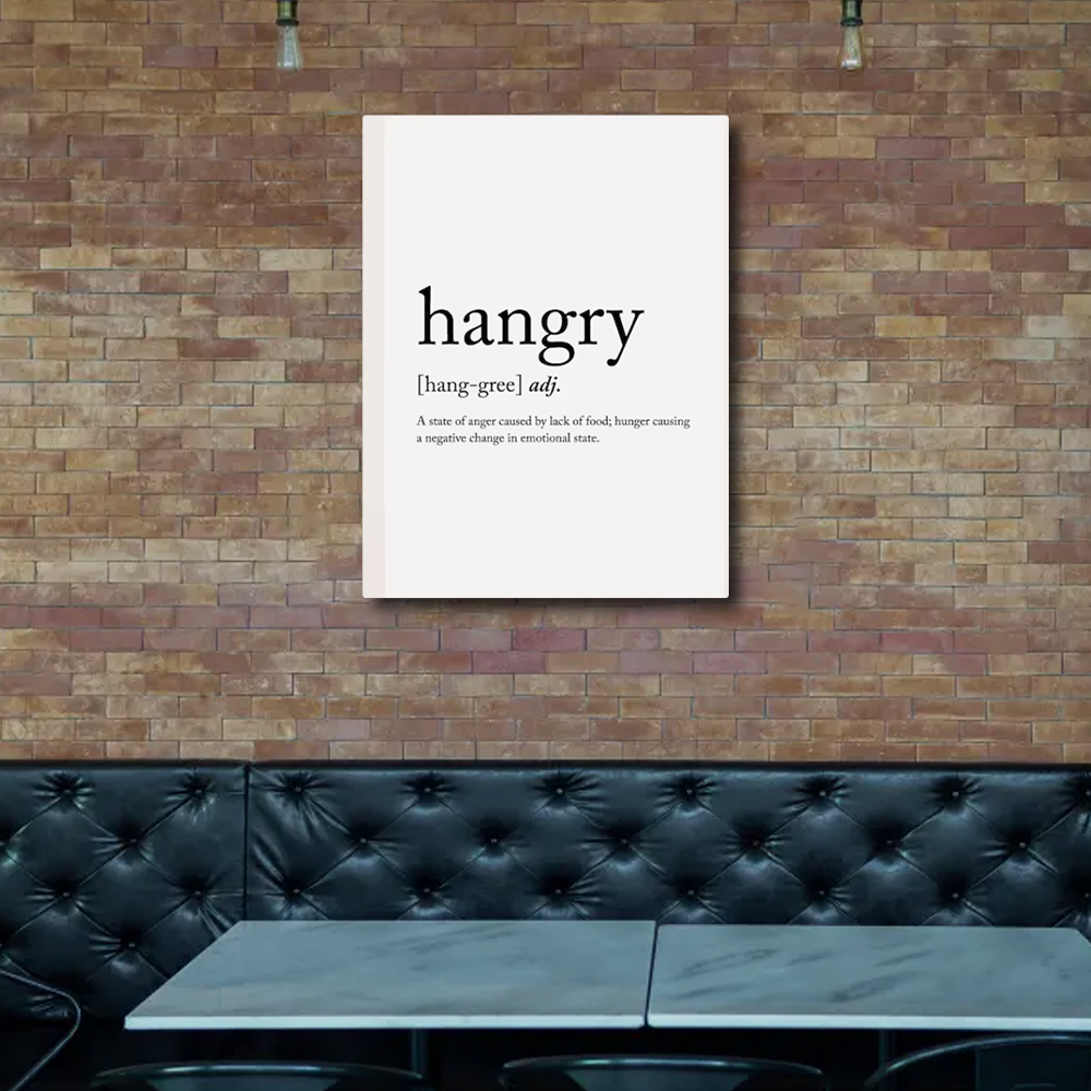 "Hangry Definition" Canvas Frames Wall Art