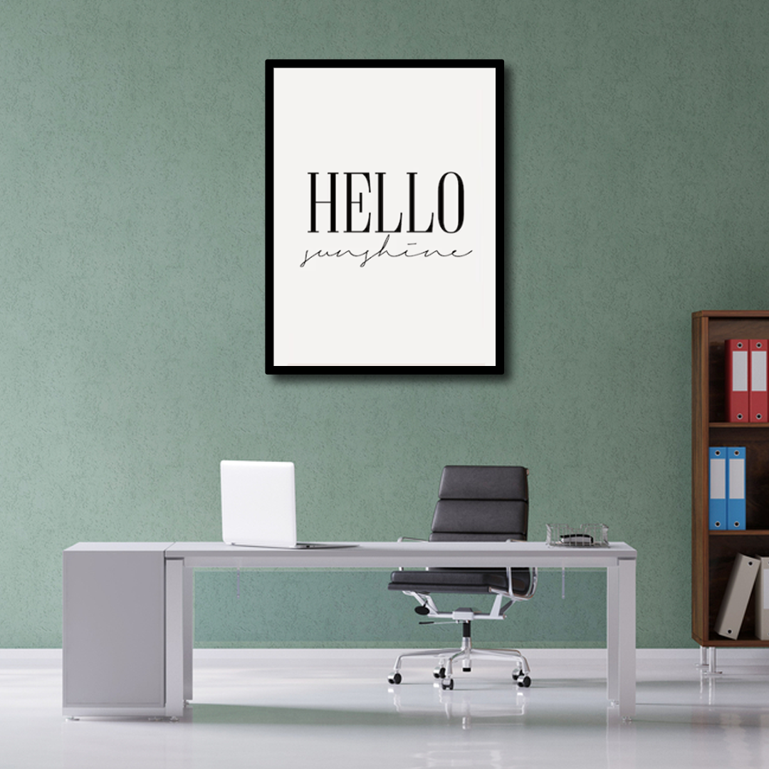 Hello Sunshine Typography Canvas Frames Wall Art