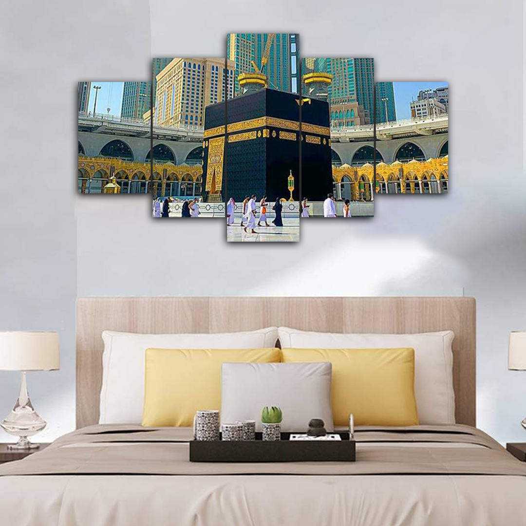 Khaana e Kaaba Islamic Canvas Frames (5panel) | Wall Art