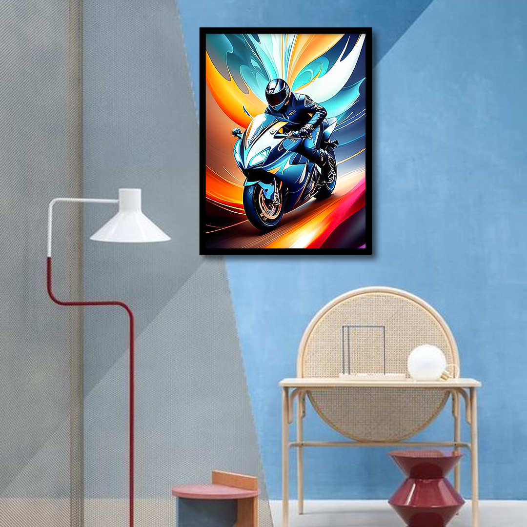 Modern Colorful Motorcycle Canvas Frames | Wall Art